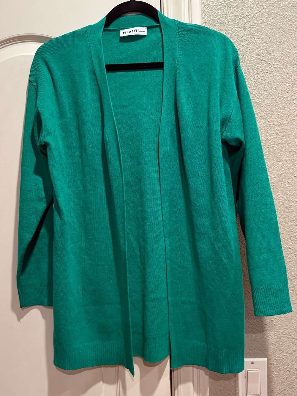 Rivir Green Open Front Cardigan